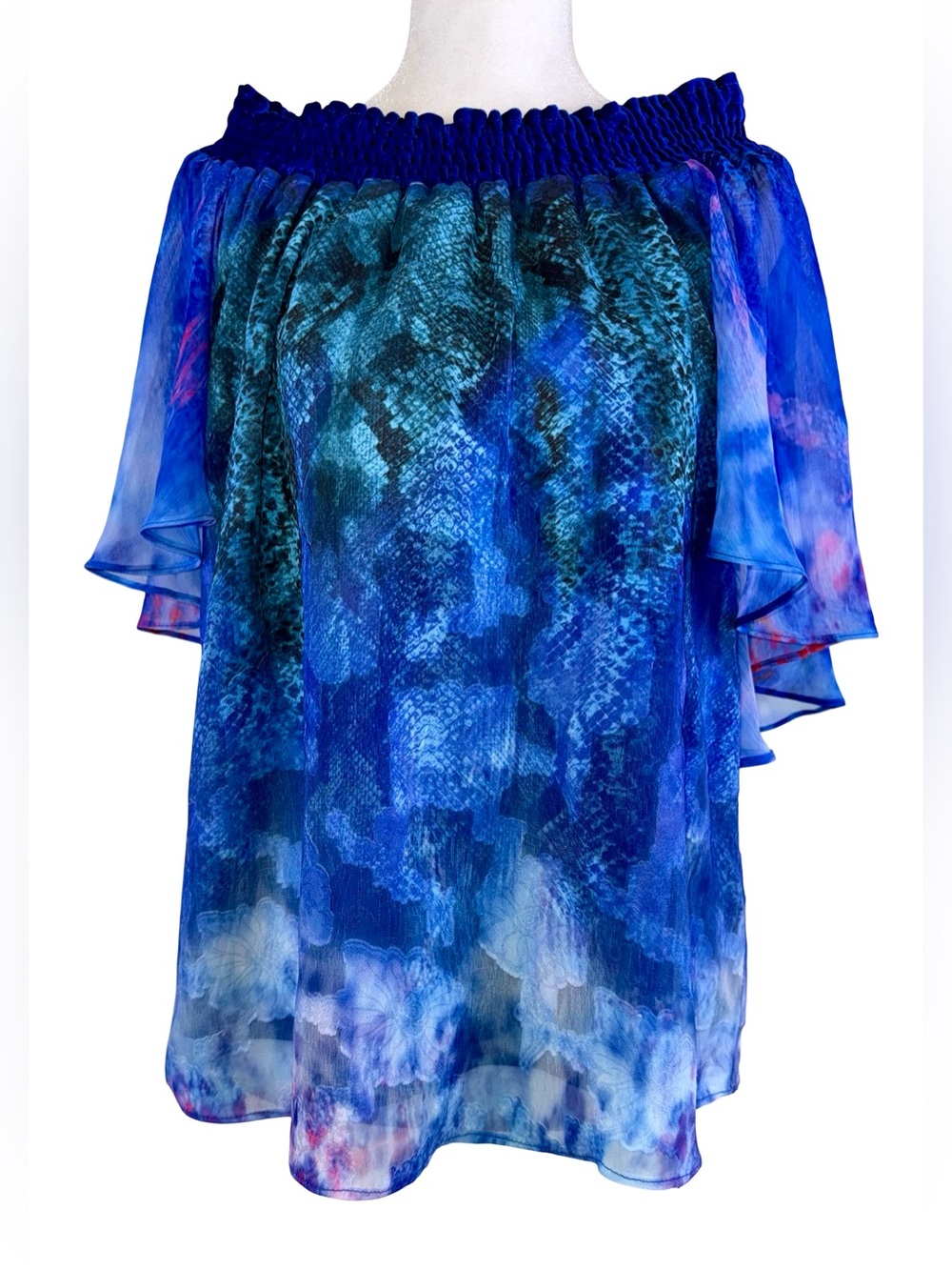 T TAHARI OFF-THE-SHOULDER BLOUSE